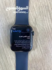  5 ساعة ابل واتش للبيع الاصدار 7ستانلس ستيل نسبة البطارية 79ممتازة جداً قياسها 45