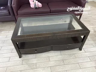  2 Glass top coffee table wooden