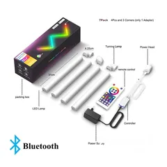 2 RGBIC LED مصباح حائط ذكي مزود بتقنية Bluetooth/Wi-Fi مع إمكانية التحكم في الموسيقى وتوقيت DIY ضوء لي