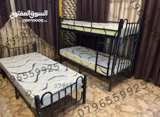  18 تخت مفرد  تخت طابقين وفرشات