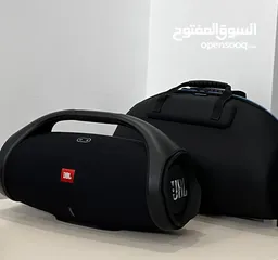  1 مكبر صوت جي بي إل بوم بوكس ​​2 المحمول المقاوم للماء بتقنية البلوتوث مع حافظة ديڤي! الصلبة - أسود