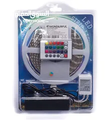  9 شريط إضاءة ملون 8 الوان مختلفة RGB 5 meters COLOR LED strip decoration light