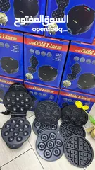  4 صانع الحلويات الرباعي الازرق ماركة جولد لاين لتحضير اكلات بان كيك و الدونات والوافل والبراونيز