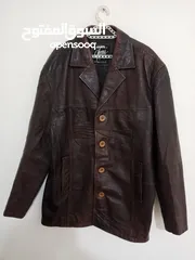  6 جاكيت رجالي LEATHER WEAR OipMy  جلد اصلي طبيعي 100 ٪  مستعمل بحالة ممتازة  مقاس XXL