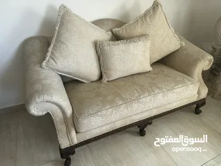  2 طقم كنب خشب بلوط مستعمل شهر