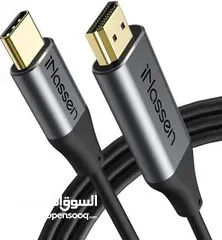  7 USB C to HDMI Cable(4K@60Hz),Type-C Thunderbolt 3 to HDMIشاهد هاتفك على اجهزه العرض بجوده 4K