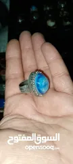  4 خواتم فضة مرصعة بأحجار كريمه اصليه