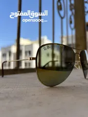  2 نظاره شمسيه اصليه rayban  نظارة شمسية Aviator كلاسيكية بعدسات عاكس