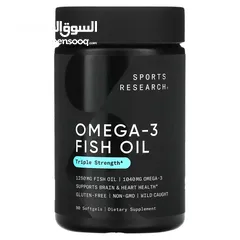  1 كبسولات أوميجا Omega 3  المركّزة 3 اضعاف  بتقنية التقطير الجزيئي شديد النقاء