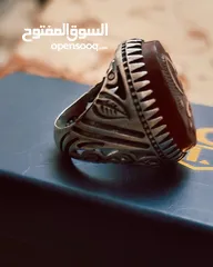  1 خاتم فضه عقيق كبدي مقاس 23