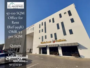  1 Office Space 97 to 110 Sqm for rent in Qurum REF:993R