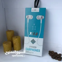  2 KIN-K68 Stereo Earphone HD Voice For Mobiles & Tablets & Laptops & PC