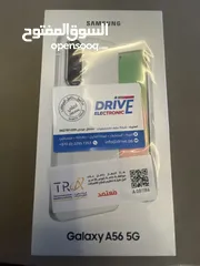  1 تلفون Galaxy A56 5G  جديد تماماً  جديد تماما بل جلاتين مساحه 256  8 giga ram  للمعني تواصل خاص