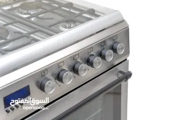  3 فرن غاز شوبرت 90 سم 5 شعلات امان كامل ستانليس ستيل من نيوتن ستورز nw10804