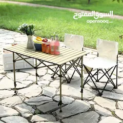  9 طقم طاولة ألمنيوم قابل للطي + 4 كراسي – خفيف، عملي، أنيق الرفيق المثالي لكل مشاويرك!!!