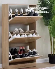  3 خزانة احذية قلاب  من 3دفتين مع رفوف   مصنوعه من خشب mdf جوده ممتازه وتقيله 115 الارتفاع / 65 العرض /