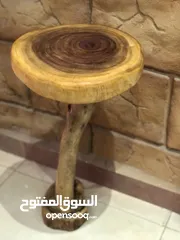  3 طاولات خشبيه من الخشب الخام