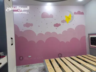  2 رسم غرف نوم اطفال وريسبشن رسام اسكندرية