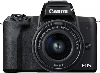  1 Canon EOS M50 أشهر كاميرا احترافية، مستعملة بحالة الجديد ‏مع هدية ستاند وميكروفون احترافي، مكفولة.