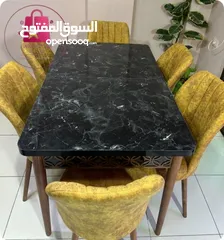  26 طاولة سفرة مستطيلة أنيقة مع 6 كراسي فخامة وعملية