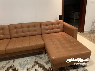  3 IKEA landskrona leather sofa