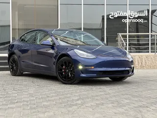  16 Tesla model 3 2023 فل كامل  تيسلا موديل 3 فحص كامل بسعر مغرري  لون كحلي جنط كبير اصليي  ايرباق اصلي