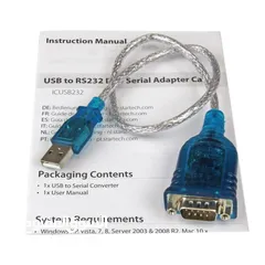  1 Cable Matters USB to Serial Adapter Cable (USB to RS232, USB to DB9) 3 Feet