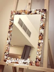  1 Wall Mirror with Shell Frame - Resin Coated. perfect for bedrooms & entryways.