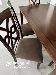  7 طاولة طعام  خشب مع كراسي عدد 6   dining table wood 6 seater