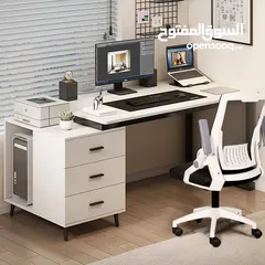  1 مكتب ابيض مع ادراج قابل للتمدد ha-32