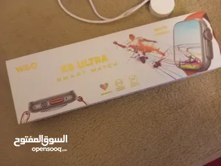  1 ساعة x8 ultra smart watch بحالة ممتازة جدا مع 7 كساتك