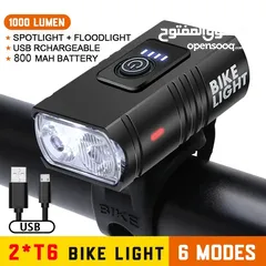  1 ضوء بسكليت امامي قابل للشحن usb rechargeable bicycle headlight