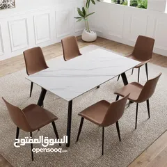  6 طاولات سفرة معدن ورخام فاخرة