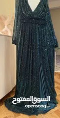  2 فستان سهرة أنيق بأكمام فانوس مرصع بالترتر