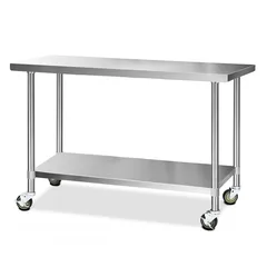  8 Stainless Steel Working table, Mobile Table  standard grade SS 304 material