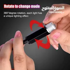  7 وصلة اضاءه ليزر نقاط حمراء او  بنفسجيه على مدخل usb داخل السياره او المنزل مرنه بالتحكم بتوجيه الاضا