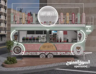  1 مطعم متنقل (FOOD TRUCK) مع كامل معداته للبيع