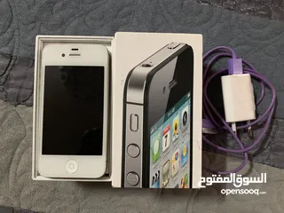  3 هاتف iphone 4s 16GB كامل بالكارتونة والشاحن