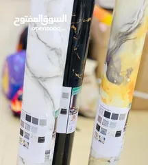  4 رول استيكر حراري اصلي بديل الرخام متوفر بلونين : اسود. فضي.