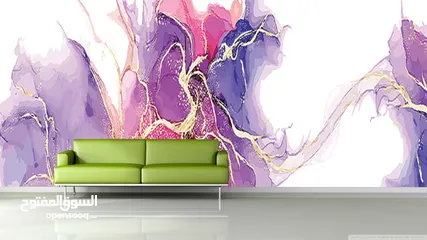  4 ورق الحائــــــــــــط ال 3D القطعـــــــــه الواحــــــــده بدون فواصل تصميمات مختلفة مع إمكانية ا