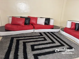  4 طقم جلد  ابيضّ و شامواه خشب ممتاز