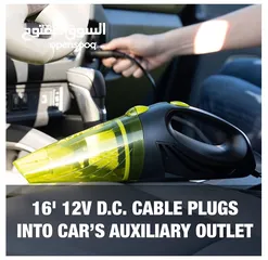  7 Auto Joe ATJ-V501 12-Volt Portable Car Vacuum Cleaner w/16-Foot Cable, Green.