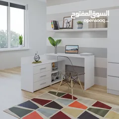  1 مكتب زاوية مع ادراج متوفر بعدة الوان بسعر مميز شامل التوصيل والتركيب عمان والزرقاء