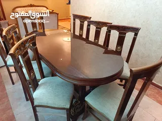  3 غرفه سفره دمياطي مصرية مع فضيه وبوفيه للبيع بحاله الوكاله للبيع المستعجل بداعي نقل البيت