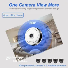  4 كاميرا مراقبة 360 درجة مع مكبر صوت و رؤية ليلية من واي فاي   الميزات : رؤية بانورامية 360 درجة، دون