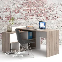  3 مكتب زاوية مناسب للغرف الصغيره مع إمكانية تغيير اللون والاتجاه