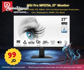  1 MSI PRO  MP273A. 27  MONITOR   100Hz  شاشة  الجيمنج