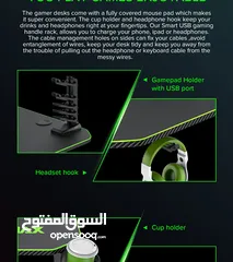  7 طاوله جيماكس جيمنغ لون مميز أخضر وأسود متينة  Gamemax Gaming Table D-140 For Every Gamer