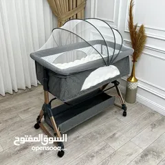  1 سرير للبيبي متعدد الاستخدامات  تخت مريح لطفلك مع نوم هادئ يمكن استخدامه كهزاز لسهولة نوم طفلك
