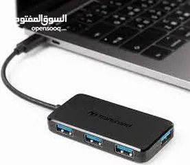  5 موزع  USB HUB عالي السرعة 3.1 و 4 مداخل Transcend HUB 2 Type-A 4 Port USB HUB SuperSpeed 3.0